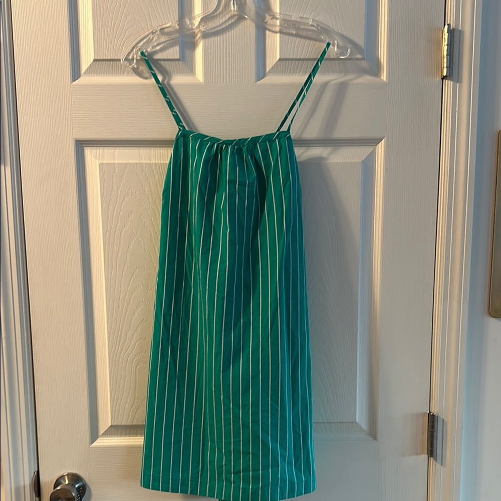 A New Day NWT. Chic Green Pinstripe Sundress (S)
